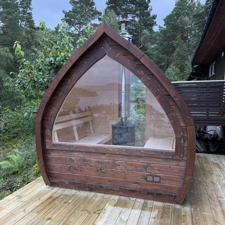 Igloo pod sauna on deck